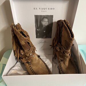 El Vaquero - Arya Silverstone Couro Moccasin-Style Boots